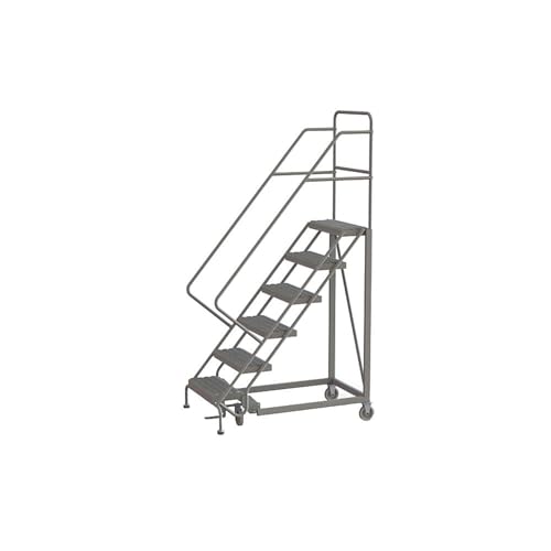 Tri-Arc KDEC106166 6-Step Forward Descent Steel Rolling Warehouse Ladder