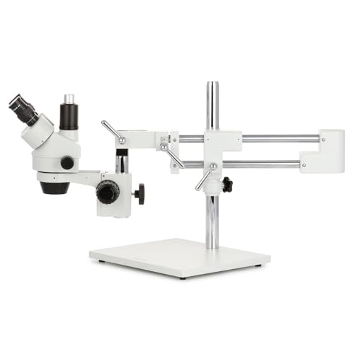 AmScope SM-4TP Professional Trinocular Stereo Zoom Microscope with Simultaneous Focus Control, WH10x Eyepieces, 7X-45X Magnification, 0.7X-4.5X Zoom Objective, Ambient Lighting, Double-Arm Boom Stand by AmScope - Image 3