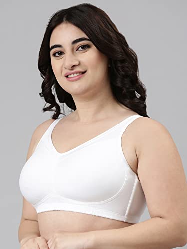 Enamor Full Support Super Lift Women's Cotton Everyday Minimizer Bra - Non Padded, Wirefree, Full Coverage - A112 (Available in Plus Sizes)