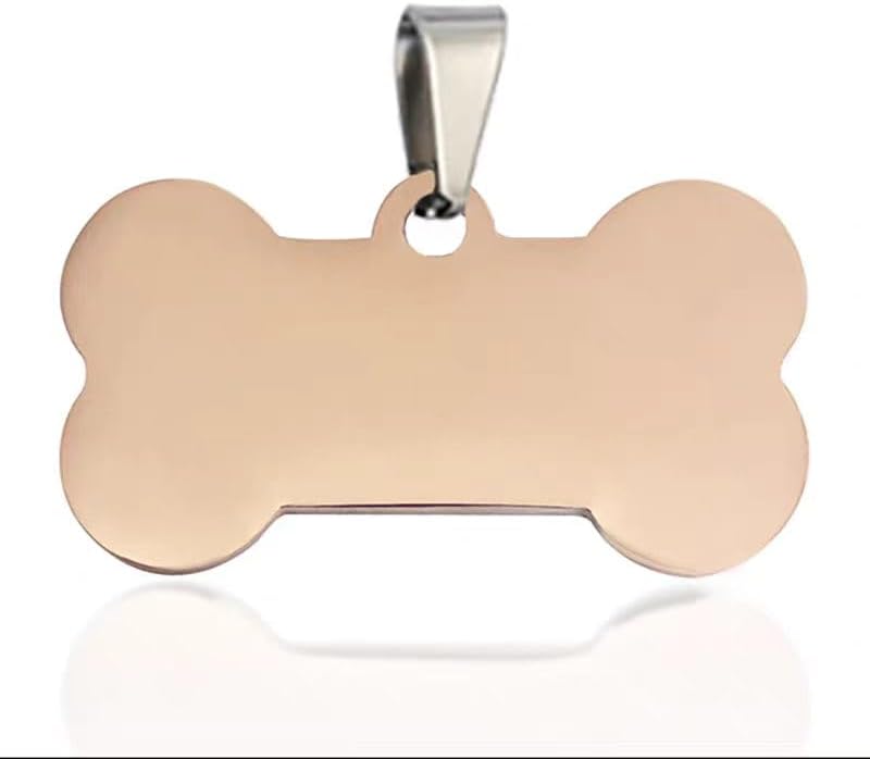 Stainless Steel Round Dog Tag Pendant, Customizable Pet ID Tag with Engraving, Multiple Sizes 15mm-35mm, 5 Color Options,30PCS per Set (Outer Hole Round, Rose Gold, Blank (No Text), 20mm)