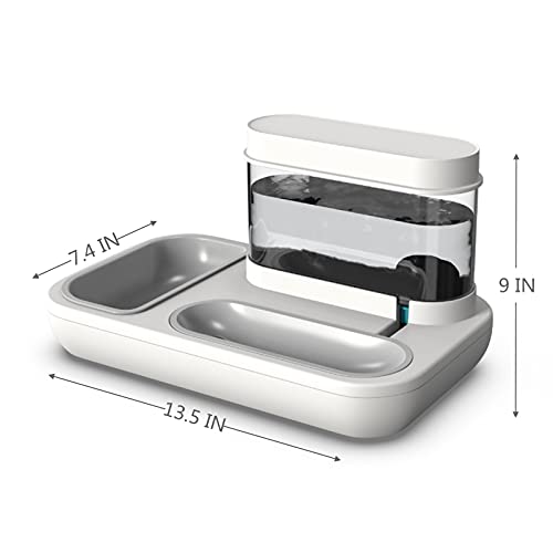 Kattypet Double Dog Cat Bowls Pets Water And Food Bowl Set, Cat Bowls Food And Water With Automatic Waterer Bottle For Small Or Medium Size Dogs Cats (Pearl White) #TOP3