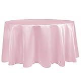 Ultimate Textile -3 Pack- Bridal Satin 120-Inch Round Tablecloth, Blush Ice Pink