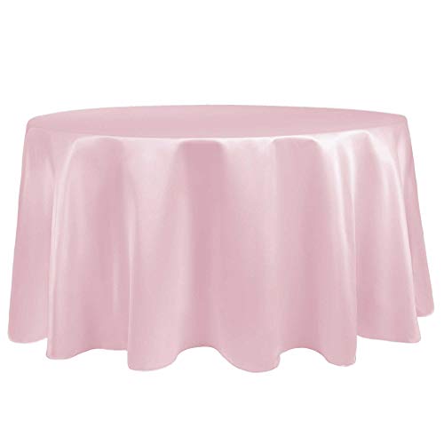 Ultimate Textile -3 Pack- Bridal Satin 120-Inch Round Tablecloth, Blush Ice Pink #TOP8