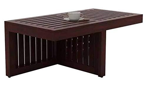 Image of Jangid Handicraft Sheesham Wood Coffee Table with 2 Stool | Rectangle Sofa Centre Table with Stool | Tea Center Table with 2 Stools for Living Room | Patio Teapoy Table with Two Puffy, Mahogany