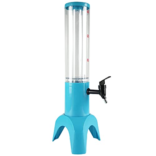 Frefgikty Torre dispensadora de cerveza de 1,5 l, fácil de limpiar, grifo integrado con tubo de hielo, dispensador de torre de bebidas transparente, color azul