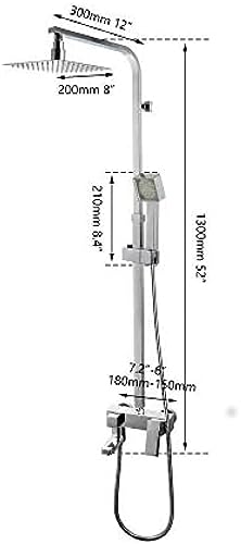 Robinet de douche LED 8 pouces avec mitigeur de baignoire encastrable - 4