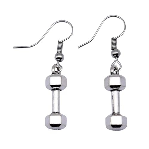 Fitness coach gift dumbbell earrings sports equipment pendant personalized men's punk style hip-hop street dance