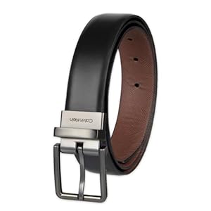 Calvin Klein mens 2-in-1 Reversible Belt – Versatile Style for Work & Weekend