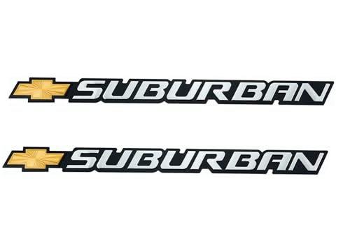 Image of 2Pcs Emblems Rear Door Tailgate Badge 3D Nameplate Letter 15126052 B192 Replacement for 00-06 Suburban (Yellow)