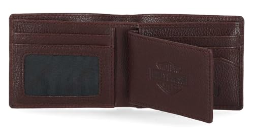 Harley-Davidson Mens Bar & Shield Plate Passcase Leather Bi-Fold Wallet, Oxblood4