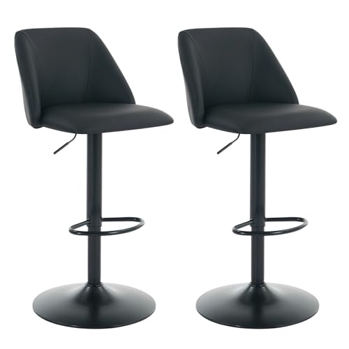 COLAMY Barhocker 2er Set, Höhenverstellbarer Barstool, 360°...