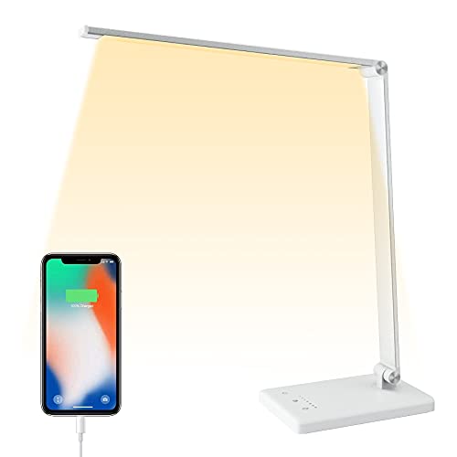 Schreibtischlampe LED Dimmbar Tischlampe Nagel 5 Farb und 10 Helligkeitsstufen Augenschutz Nachttischlampe Leselicht für…