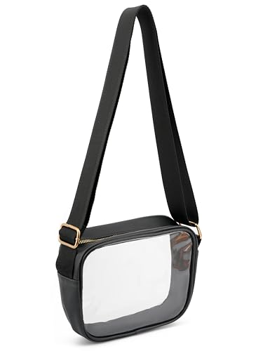 Portable Clear Crossbody Bag, Stadium Approved Shoulder Bags, Transparent Purse for Concerts Sports Events