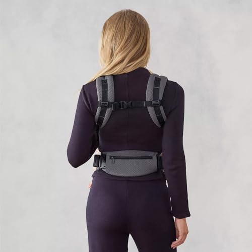 Ergobaby Omni Deluxe Baby Carrier for Newborn to Toddlers 0-48 Months (7-45 lbs) - 4-Position Breathable Mesh Baby Carrier with Ergonomic Support, Storage Pockets, and Sun Hood - Graphite Grey by Ergobaby - Image 8