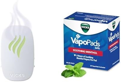 Paquete de Vicks Advanced Soothing Vapors Vaporizador sin agua con luz nocturna y VapoPads con aroma original