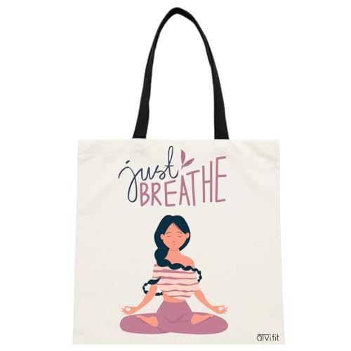 Image of Trendy Cotton Tote Bags for Women Designs - 15.5 inchx15 inch - Perfect for College, Office, Yoga, and Everyday Use