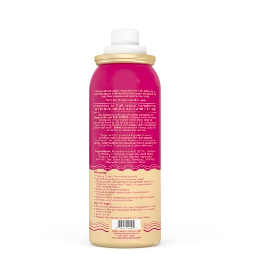 Base Labs Hypochlorous Acid Spray - Skin Healing For Wounds - Spray Solution For Wound Care & Eczema Treatment, Tattoo & Piercing Aftercare - Saline Wound Wash Hypochlorous Acid 8Oz #TOP7