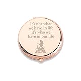 WUSUANED Sleeping Princess Makeup Mirror It’s Not What We Have in Life It’s Who We Have in Our Life Jewelry Beauty Princess Gift Aurora Princess Gifts