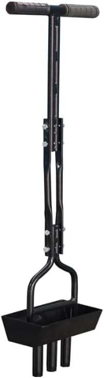Manual Lawn Aerator with Tray 3 Hollow Slots Manual Soil Corer Collector Lawn