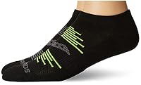 Saucony Men's Multi-pack Firework Ventilating Performance Comfort No-show Socks, Black/Grey Assorted (6 Pairs)