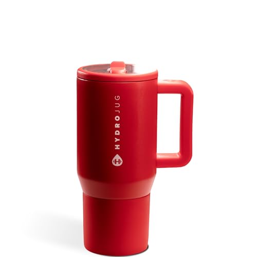 HydroJug Traveler 20oz Kids Insulated Tumbler with Handle Alumni Red