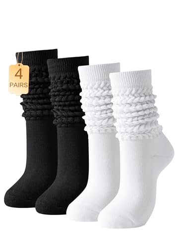 Slouch Socks Women Thigh High Boot Socks Soft Scrunch 3 Pair Pack