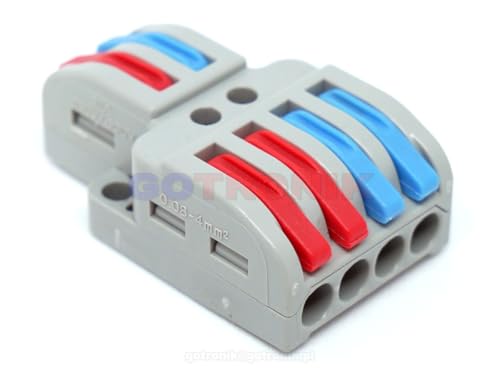 Image of ZIVIK 2 In 4 Out Wire Connector Jointer, 50 Pcs Push In Electrical Connectors, Lever Connectors Nuts, Assorted Conductors, Compact Lever Cable Connectors,Plug-in Connector 2-in 4-out (50, 2 In 4 Out)
