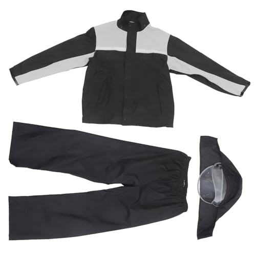 VALICLUD Chaqueta y Pantalón Impermeables para Motocicleta para Hombre con Diseño Reflectante Traje De Lluvia Protector Cortavientos Cómodo y Seguro para Uso Exterior Días Lluviosos