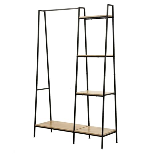 Casâme - Penderie d'Entrée 1 Tablette Basse - avec Tringle et 4 Étagères de Rangement - Meuble d'entrée - Décor Chêne - Style Industriel - L 101 x P 35...