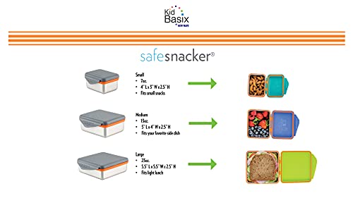 Kid Basix Safe Snacker Reusable Stainless Steel Lunchbox For Kids And Adults Reusable Food Container Bpa Free Dishwasher Safe Lime 13 Oz #TOP3