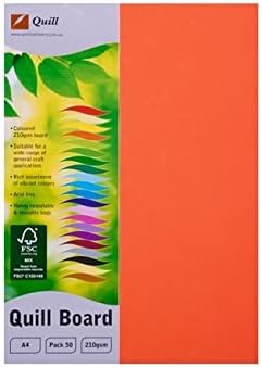 Quill A4 XL Mulitboard - 210gsm Orange 50Pk