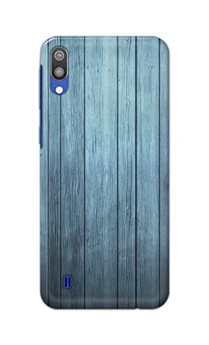 Image of Printed Hard Back Cover Case for Samsung Galaxy M10 Back Cover (Wooden Blue) -1302