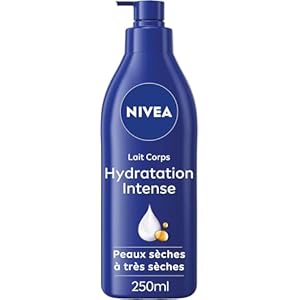 NIVEA Lait corps Hydratation Intense 72H (1 x 250 ml) — Lait Nourrissant à l&rsquo;Acide Hyaluronique pur & Huile d&rsquo;Amande Douce — Crème hydratante corps pour peaux sèches à très sèches