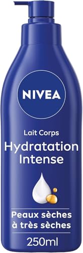 NIVEA Lait corps Hydratation Intense 72H (1 x 250 ml) — Lait Nourrissant à l'Acide Hyaluronique pur & Huile d'Amande Douce — Crème hydratante corps pour peaux...