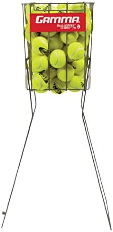 GAMMA Sports Tennis Ball Hopper Hi-Rise 75, Durable, Convenient, Heavy Duty Construction for Easy Pickup, Carrying and Storage, Holds 75 Tennis Balls Silver