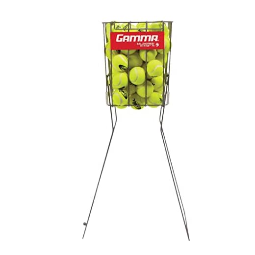 GAMMA Sports Tennis Ball Hopper Hi-Rise 75, Durable, Convenient, Heavy Duty Construction for Easy Pickup, Carrying and Storage, Holds 75 Tennis Balls Silver