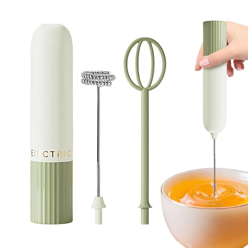 Batteur À Œufs Portatif – Mousseur À Lait 4,72 X 1,38 Pouces | Fonctionne Sur Batterie Sans Fil – Mousseur Portable À Ressort En Acier Inoxydable ABS Avec Têtes De Mélange Et De Battage Pour La Cuisso