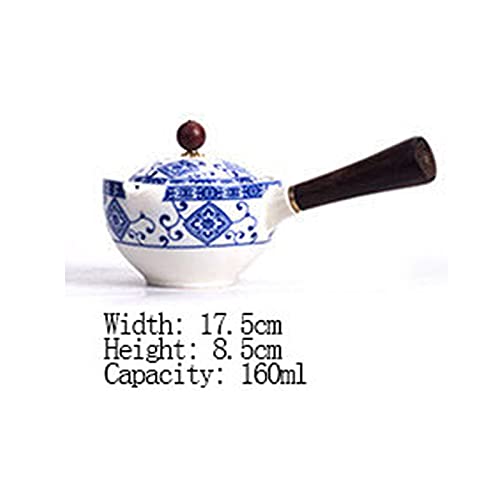 Fhgh Chinese Ceramic Teapot, 360° Teapot Ceramic Single Pot, Chinese Household Filter Tea Maker Black Pottery Kung Fu Tea Set Creative Side Pot, Portable Travel Packaging, Best Gift,A #TOP2