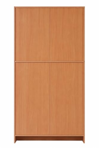 Image of DeckUp Muvo 5-Shelf Engineered Wood Book Shelf and Display Unit (Bavarian Beech, Matte Finish)