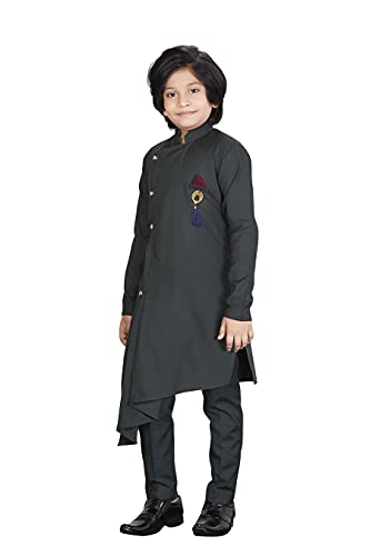 Image of Kids Cotton Blend Kurta With Pant Set For Boy's