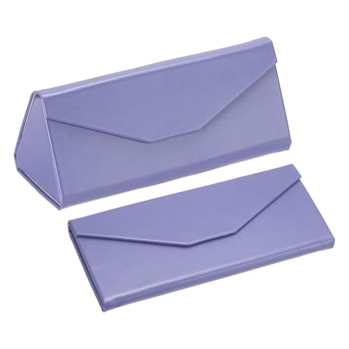 Image of PATIKIL Foldable Glasses Case, Triangle Magnetic Sunglasses Organizer Case PU Leather Hard Eyeglass Case for Women (2 Pcs)