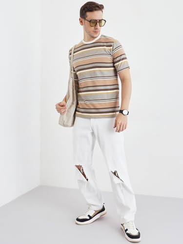 Image of Pivl Men's Summer Striped Style Trendy t Shirt