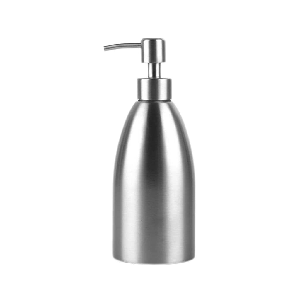 Recargable Dispensador de jabón para encimera de Acero Inoxidable 304, para Cocina, baño y encimera, loción para Platos de Mano, 500 ml/16,9 oz, Plateado Dispensadores