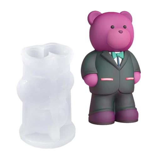 Stampo per candela per San, per orso nuziale, stampo in silicone, antiaderente, riutilizzabile, per aromaterapia, per candele profumate