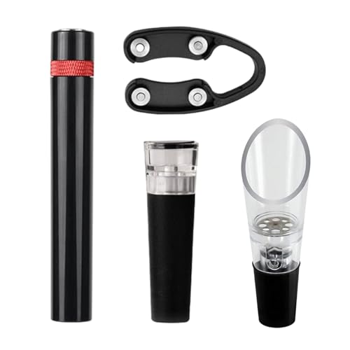 Flaschenoffner Fur Bierflaschen,Luftpumpe Und 4-Teiliges Deckelentfernungsgerat - Korkenzieher Fur Kellner - Fur Erwachsene, Wei