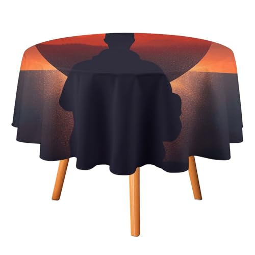 Nappe ronde cœur imperméable et résistante aux taches pour décoration de table - 2