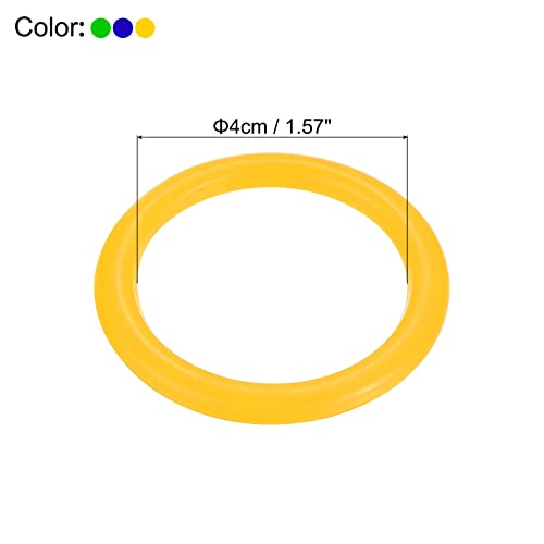 PATIKIL Carnival Ring-Toss Rings 6cm ID, 18 Pack Plastic Hoop for Outdoor Party Favor Game Booth (Blue, Green, Yellow) - Image 2