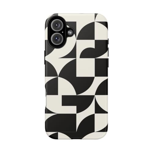 Coque iPhone 16 Plus rigide mate motif géométrique haut de gamme