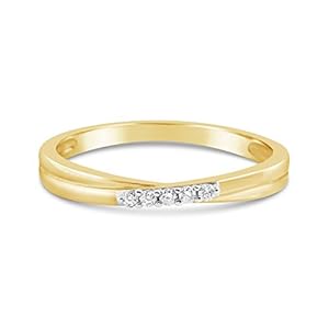 Diamanten ring voor vrouwen – eeuwigheid stijl geel gouden ring