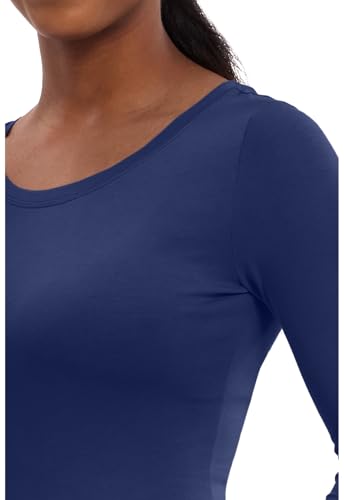 Image of Healing Hands Underscrub Long Sleeve Women Knits Scrub Tops | Soft Cotton Blend Knit, Breathable Stretch Comfort, Machine Wash, Easy Care Fabric, Ideal For Layering Under Scrubs